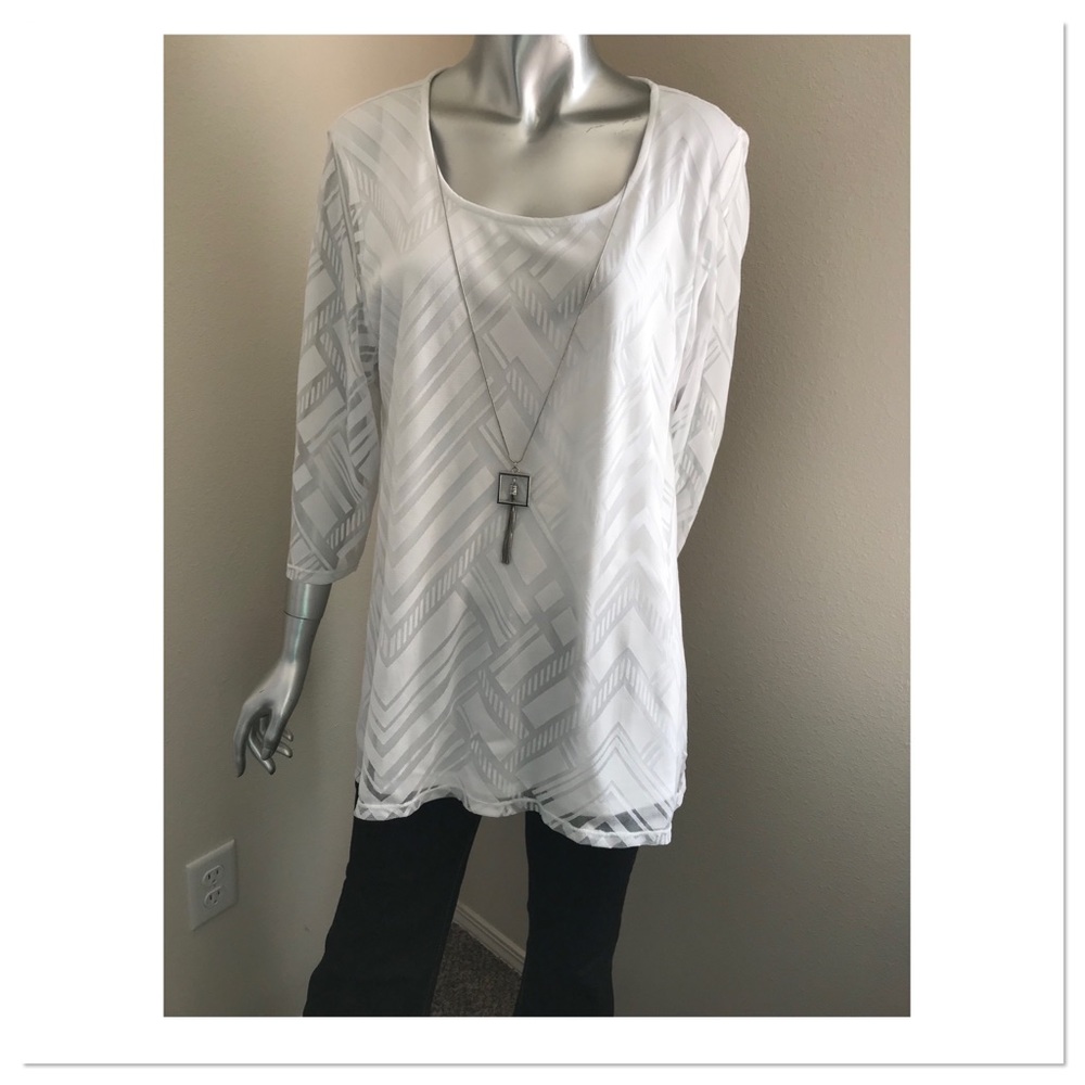 JM Collection Blouse with Necklace, NWOT